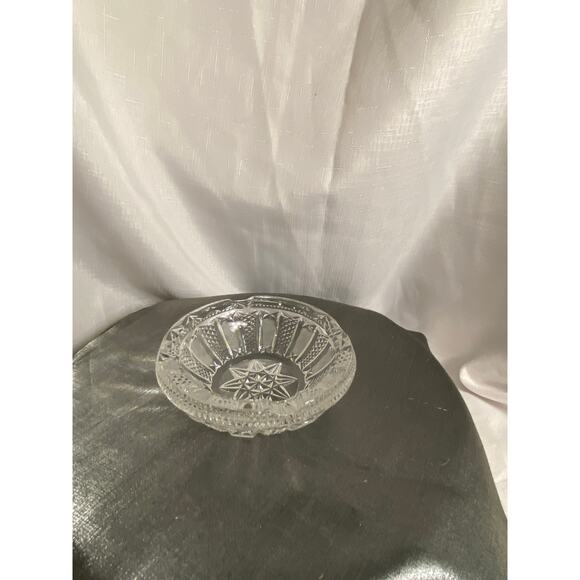 VTG Czech Bohemian (?) Cut Glass Crystal Ashtray 5.25 in Art Deco Star base EUC - Picture 3 of 16